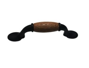 011014494 - JALADERA NEGRO MATE C/ INSERTO DE MADERA EN 76 CC