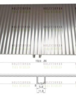 022060178 - ZOCALO ALUMINIOH 150MM X  L3800MMRAYADO NATURAL ANODIZADO
