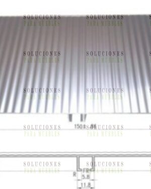 022060179 - ZOCALO ALUMINIOH 150MM X  L3800MMRAYADO BRILLANTE ANODIZADO