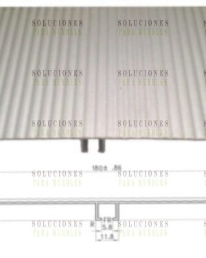 022060180 - ZOCALO ALUMINIOH 180MM X  L3800MMRAYADO NATURAL ANODIZADO