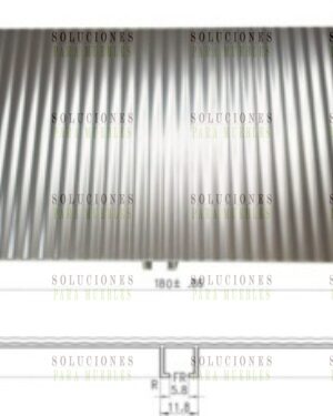 022060181 - ZOCALO ALUMINIOH 180MM X  L3800MMRAYADO BRILLANTE ANODIZADO